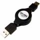 Cable, Retractable, USB 2.0 Compatible, A-A, M-M, 48"