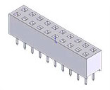 KF5-XXIXXX075S1XX - Female Header Pitch=2.54 Double Row Straight H=5.7 - Kendu Technology Co., Ltd.