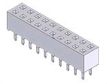 KF7-XXGXXX060S1XX - Female Header Pitch=2.0 Double Row Straight H=4.3 - Kendu Technology Co., Ltd.