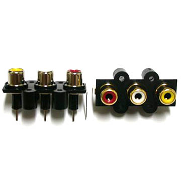 RCA JACK 3PORT 4PIN VERTIVAL 4 LOCK HOLD