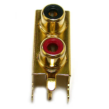 8715-2G - RCA JACK 2PORT GOLD FLASH VERTICAL - Leamax Enterprise Co., Ltd.